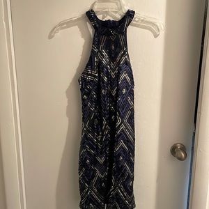 Dark Blue & Silver Sparkly Halter Dress